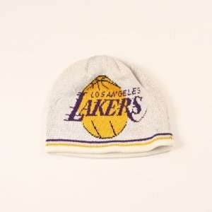   Lakers White Big Logo Knit Beanie 