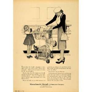  1956 Ad Massachusetts Mutual Life Insurance Groceries 