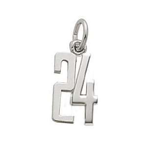  Rembrandt Charms Number 24 Charm, Sterling Silver Jewelry