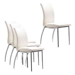  Creative Images C016 White Geneva Four Dining Chair ( Set of)4 