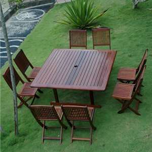   SET 504 Nine Square Table Outdoor Dining Set Patio, Lawn & Garden