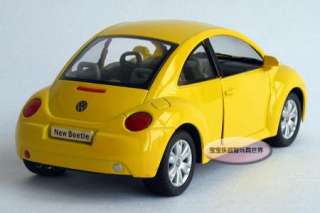 New Volkswagen Beetle Large 124 Diecast Model Car Yellow B121b  