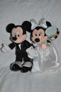 Disney Mickey Minnie Musical Wedding Plush Dolls   New  
