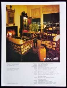 McGuire Rattan/Rawhide Furniture Magazine Print Ad  