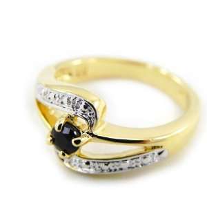  Ring plated gold Nina sapphire.   Taille 58 Jewelry