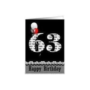  63rd birthday balloon lace bouquet gingham Card Toys 