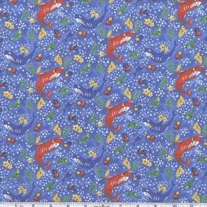  45 Wide Baby Pirates Fish Blue Fabric By The Yard Arts 