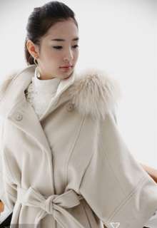 wholesale Stylish Graceful Fur Embellished Bat wing Sleeve White