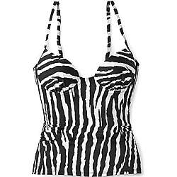 Spiegel Womens Misses Zebra Print Tankini Swimsuit Top   