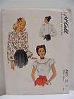 Vtg 1940s McCalls Blouse Top Sewing Pattern 12/30 6523