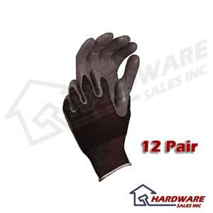 ATLAS Fit 370 Black Work Gloves LARGE L 12 Pair NEW  