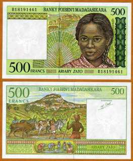MADAGASCAR / Africa, 500 Francs, ND (1994), P 75, UNC  