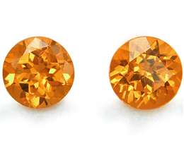 Mandarin Garnet Round Pair 2.48 carats total  