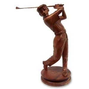  Golf Player I, wood carving