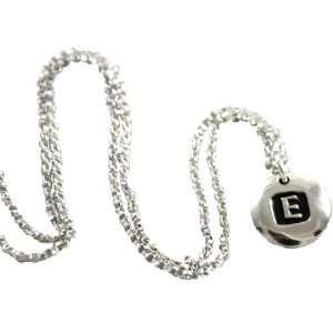 Handcrafted Far Fetched E Initial 925 Sterling Silver Charm Necklace 
