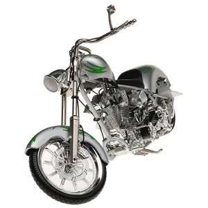   Chopper Motorcycle Silver with Green Tribal Design Toys & Games