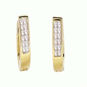   Gold 1cttw Everday Sparkles Invisible Set Round Diamond Hoop Earrings