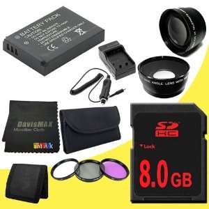 External Rapid Charger + 8GB SDHC Class 10 Memory Card + 52mm 3 Piece 