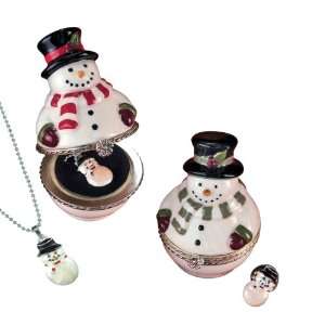  Grasslands Road Make it Merry Snowman Box with Necklace 