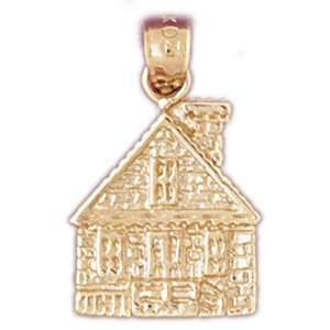  14kt Yellow Gold Church Pendant Jewelry