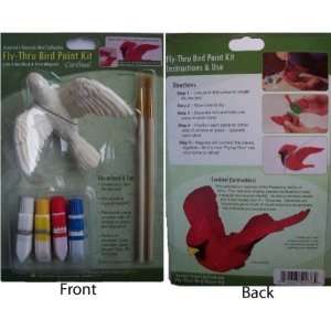  Cardinal Fly Thru Bird Window Ornament   Paint Kit Arts 