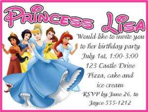 Personalized Disney Princess birthday invitation  