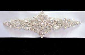 Bridal wedding dress sash brooch buckle jeweled belt  
