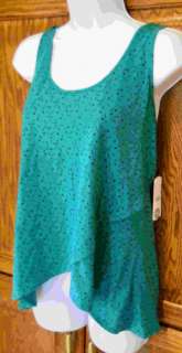 ONEILL~ TEAL GREEN NAVY CONFETTI LAYERED TANK TOP  