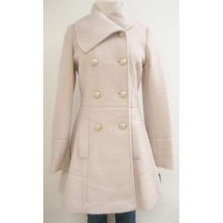   Envelope Collar Wool Coat, Jacket, Pink, X Large, Mh532 Clothing
