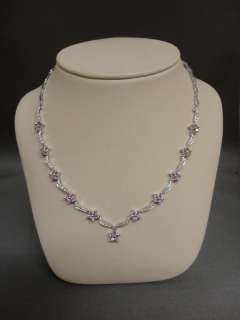 Pink Sapphire and diamond necklace and earring set  