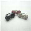 Free P&P jewel 3pcs hellokitty pink & silver & black crystal bow ring 