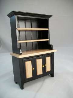 Black & Oak Kitchen Hutch T5975 miniature dollhouse furniture wood 1 