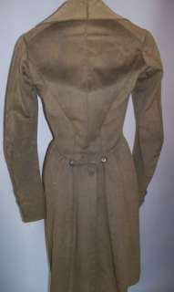   Mens Wool Jacket Army Green 1820s Silk Buttons Double Breast  
