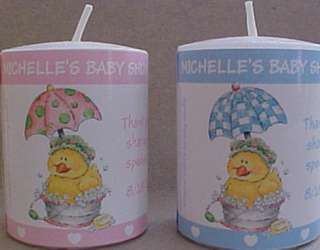 20 CUTE DUCK BATH BABY SHOWER CANDLE WRAPPER FAVORS  