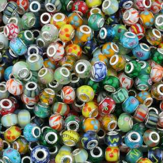 Colorful Lampwork Glass Loose Beads For European Style Bracelet 60PCS