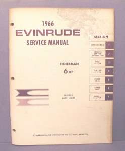 1966 Evinrude FISHERMAN 6 HP Outboard Service Manual  