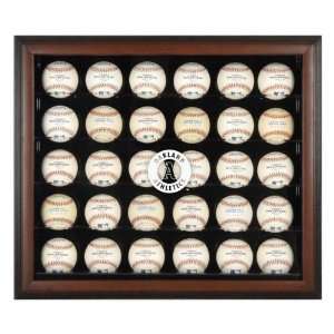   Athletics 30 Ball Brown Wood Baseball Display Case