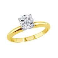   14k Two tone gold 1/2ctw Round Diamond Solitaire Ring 