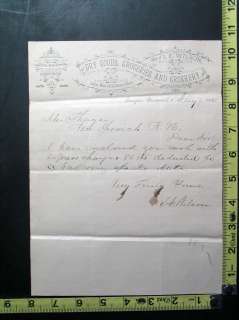 1885 Letter on Letterhead S.E. Wilson, Dry Goods & Crockery, Fairfax 