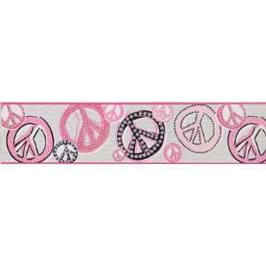  Pink Peace Bedding Pink Peace Wall Border By York Wall 