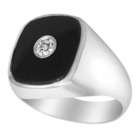   Mens Black Onyx 925 Sterling Silver Mens Ring with 1/4 CZ (Choose6