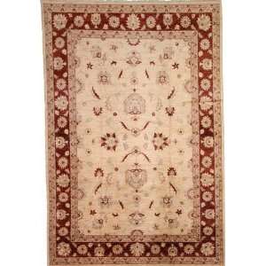  89 x 130 Ivory Hand Knotted Wool Ziegler Rug Furniture 