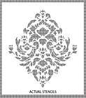   Damask Stencil for Wall, Cake and Curtains, Large Wall Damask #1045