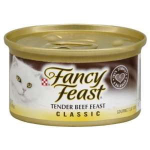 Fancy Feast Cat Food, Gourmet, Classic, Tender Beef Feast, 3 Oz, (Pack 