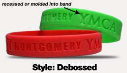 300 Custom Imprinted Debossed Wristbands. Your Way  