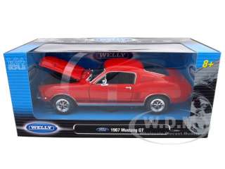1967 FORD MUSTANG GT RED 124 DIECAST MODEL CAR  