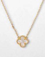 New Quatrefoil Four Leaf Clover Necklace Silver Gold Black Onyx Mother 