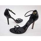   AZRIA Black Patent Leather Open Toe Ankle Strap Marcia Pumps Sz 8.5