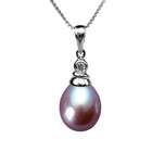 Dahlia CAREFREE Sterling Silver Crystal Top 8 9mm AAAA Drop Pearl 