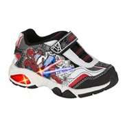   Boys Spiderman Lighted Athletic Shoe  Black/Silver/White 